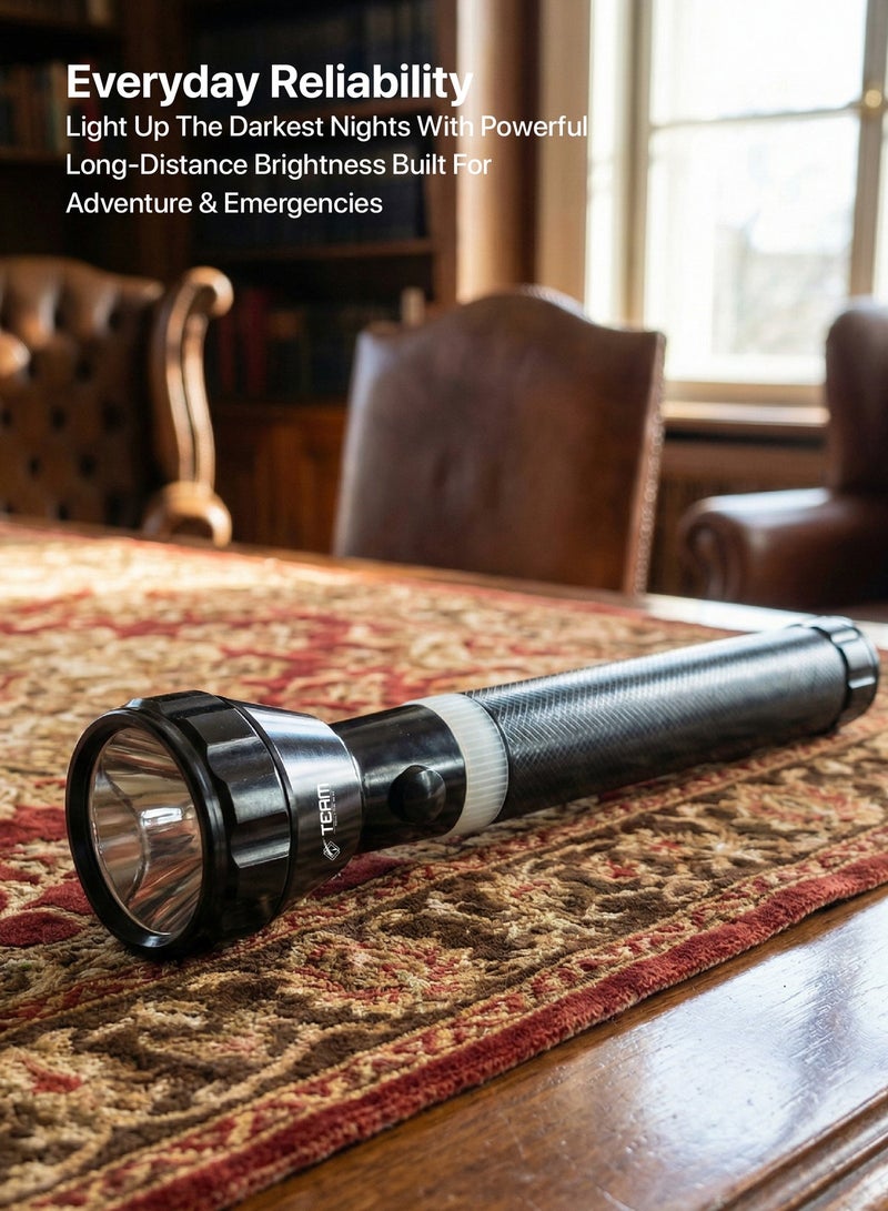 Team Rechargeable LED Flashlight – Ultra Long Range 1500–2000m | Heavy‑Duty Aluminum Torch | Water, Shock & Corrosion Resistant | High‑Power Outdoor Searchlight for Camping, Security & Emergencies - Image 2